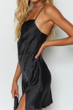 Fashion Street Print Slit Spaghetti Strap Straight Dresses