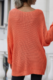 Casual Solid V Neck Tops Sweater