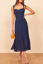 Fashion Street Solid Split Joint Spaghetti Strap Princess Dresses