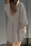 Fashion Casual Solid Split Joint V Neck A Line Dresses