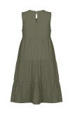 Fashion Casual Solid Split Joint O Neck Princess Dresses