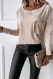 Fashion Casual Solid Split Joint O Neck Tops