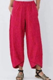 Fashion Casual Solid Pocket Loose High Waist Pencil Bottoms