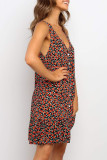 Fashion Sexy Print Split Joint V Neck Printed Dresses