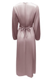Fashion Celebrities Solid Split Joint O Neck A Line Dresses