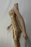 Sexy Gradual Change Split Joint Spaghetti Strap Wrapped Skirt Dresses
