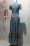 Fashion Bohemian Print V Neck Printed Dresses
