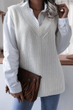 Casual Solid Basic V Neck Tops
