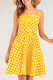 Fashion Vintage Polka Dot Split Joint Spaghetti Strap Princess Dresses