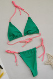 Fashion Vacation Print Split Joint Frenulum Swimwears