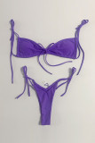 Fashion Simplicity Solid Frenulum Swimwears