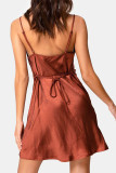 Fashion Street Solid Spaghetti Strap A Line Dresses