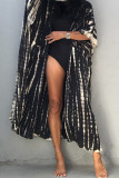 Fashion Vacation Print Slit Swimwears Cover Up