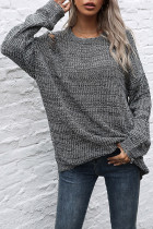 Fashion Street Solid Ripped O Neck Tops