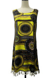 Fashion Casual Print Tassel O Neck A Line Dresses