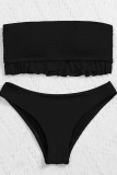Fashion Simplicity Solid Split Joint Swimwears