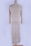 Fashion Vacation Solid Hollowed Out Swimwears Cover Up
