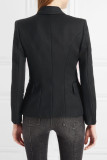Fashion Street Solid Turn-back Collar Outerwear