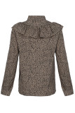 Fashion Casual Polka Dot Split Joint O Neck Tops