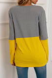 Fashion Casual Solid Split Joint O Neck T-Shirts