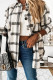 Fashion Sweet Adult Plaid Patchwork Split Joint Cardigan Turndown Collar Tops