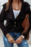 Fashion Street Solid Cardigan Turndown Collar Outerwear