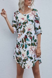 Fashion Casual Print O Neck A Line Dresses