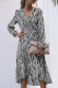 Elegant Animal Print Frenulum V Neck A Line Dresses