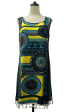 Fashion Casual Print Tassel O Neck A Line Dresses