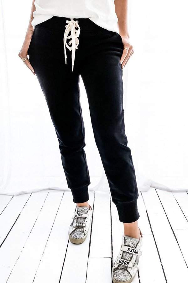 Fashion Casual Solid Frenulum Harlan Bottoms