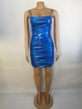 Sexy Gradual Change Split Joint Spaghetti Strap Wrapped Skirt Dresses