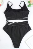 Vacation Solid Split Joint Swimwears