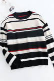 Casual Striped Basic O Neck Tops Sweater
