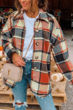 Fashion Daily Adult Plaid Split Joint Cardigan Turndown Collar Tops