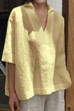 Fashion Celebrities Solid V Neck Tops