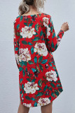 Fashion Casual Print O Neck A Line Dresses