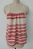 Fashion Casual Print Split Joint Spaghetti Strap Tops