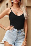 Fashion Casual Solid Split Joint V Neck Tops