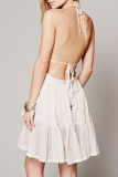 Fashion Street Polka Dot Split Joint V Neck Irregular Dresses