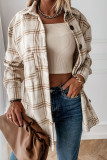 Fashion Sweet Adult Plaid Patchwork Split Joint Cardigan Turndown Collar Tops