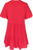 Fashion Sexy Solid Split Joint V Neck Pleated Dresses