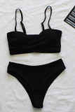 Fashion Simplicity Solid Split Joint Swimwears