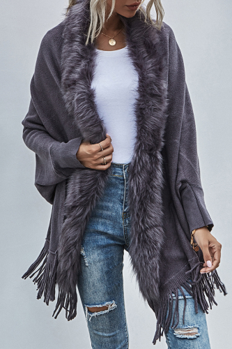 Casual Solid Tassel Split Joint Tops Sweater