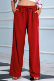 Fashion Casual Solid Without Belt Loose High Waist Wide Leg Bottoms