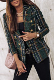Fashion Street Adult Polyester Print Cardigan Turn-back Collar Outerwear