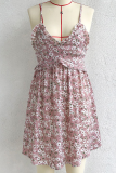 Casual Elegant Floral Split Joint Stringy Selvedge V Neck A Line Dresses