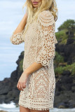 Fashion Vacation Solid Hollowed Out Swimwears Cover Up
