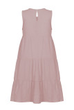 Fashion Casual Solid Split Joint O Neck Princess Dresses