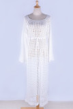 Fashion Vacation Solid Hollowed Out Swimwears Cover Up