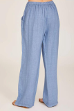 Casual Solid Pocket Straight Wide Leg Solid Color Bottoms